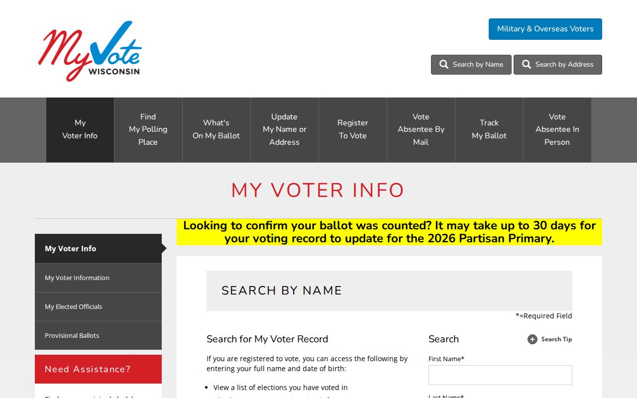 Oak Creek residents directory MyVote lookup
